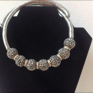 Silver Rhinestone Necklace Silver Choker
